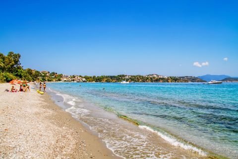 Ftelia Beach Skiathos: The Small Harbour Beach Close to Town